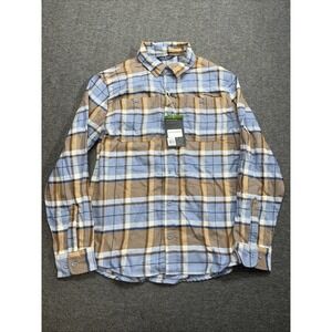 Alpine design men's medium flannel‎ button shirt Mount Evans Smoky Slate NWT
